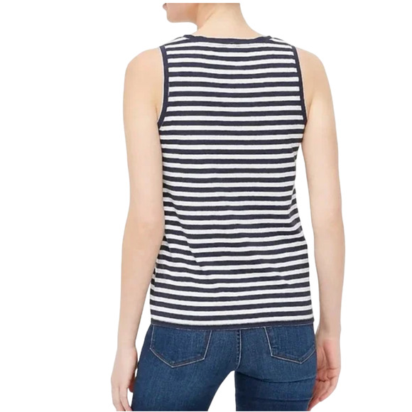 NWT J. Crew Purple Striped V-Neck Tank - SIZE L - Picture 5 of 9